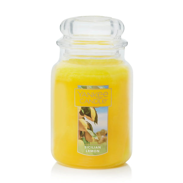 Candle Sicilian Lemon Original Large Scented Jar Candle - 3 packs - 22 oz per pack - plus 3 My Outlet Mall Resealable Storage Pouches