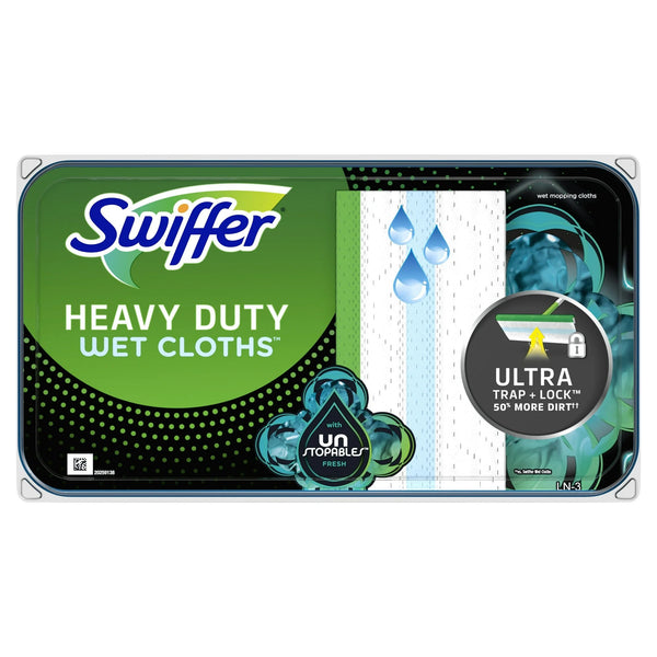 Heavy Duty Wet Multi-Surface Cloth Refills, Floor Cleaner and Floor Mop, Unstopables Fresh Scent - 2 packs - 20 count per pack - plus 3 My Outlet Mall Resealable Storage Pouches