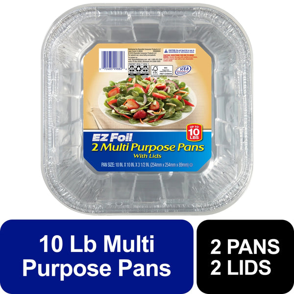 Roaster Pans with Lids, Up to 10 Pound Capacity - 3 packs - 2 Count per pack - plus 3 My Outlet Mall Resealable Storage Pouches