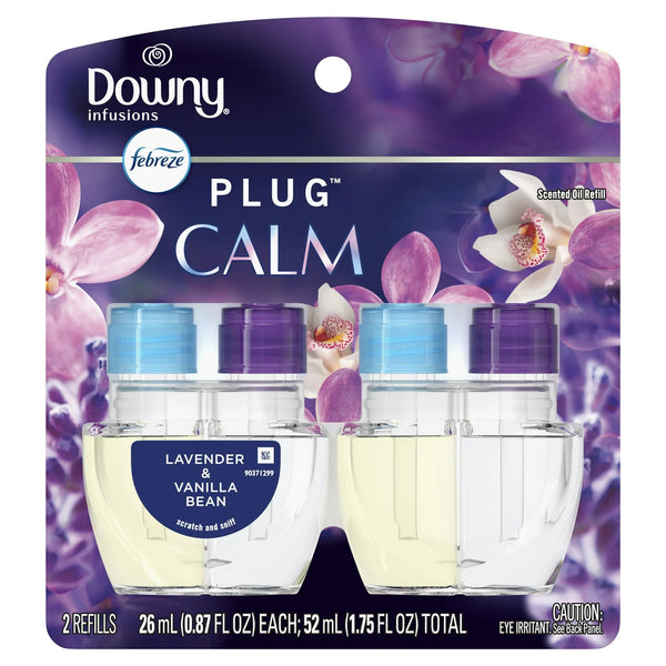 Plug In Air Freshener, Odor-Fighting Oil Refill, Downy Calm - 1 pack - 1.75 oz per pack - plus 3 My Outlet Mall Resealable Storage Pouches
