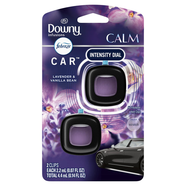 Odor Eliminating Car Air Freshener, Lavender & Vanilla Bean, 2 Count - 1 pack - plus 3 My Outlet Mall Resealable Storage Pouches