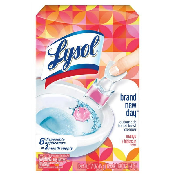 Click Gel Automatic Toilet Bowl Cleaner For Cleaning and Refreshing, Brand New Day Mango & Hibiscus - 3 pack - 6 counts per pack - plus 3 My Outlet Mall Resealable Storage Pouches