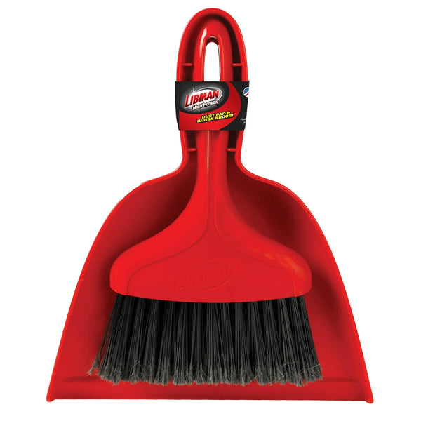 Whisk Broom & Dustpan Red Polypropylene with Black Fibers - 1 pack - plus 3 My Outlet Mall Resealable Storage Pouches
