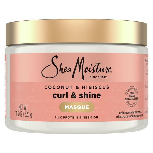 Curl and Shine Hair Mask with Shea Butter, Coconut, and Hibiscus - 1 pack - 11.5 oz per pack - plus 3 My Outlet Mall Resealable Storage Pouches