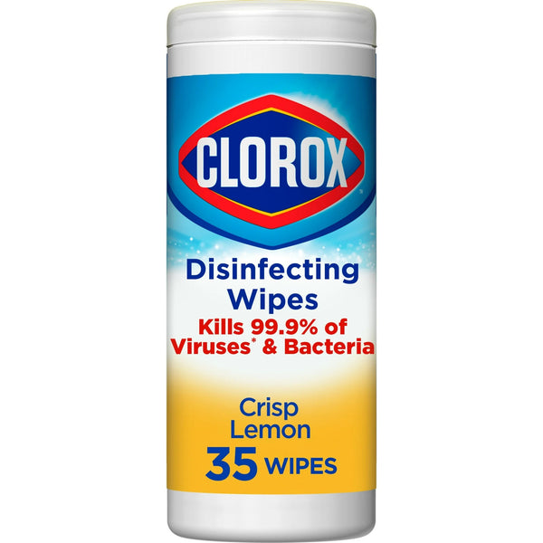 Bleach-Free Disinfecting and Cleaning Wipes, Crisp Lemon - 1 pack - 35 count per pack - plus 3 My Outlet Mall Resealable Storage Pouches
