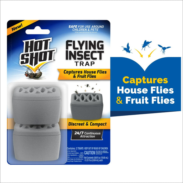 Flying Insect Trap, Attracts and Captures House and Fruit Flies - 2 packs - 2 Count - plus 3 My Outlet Mall Resealable Storage Pouches