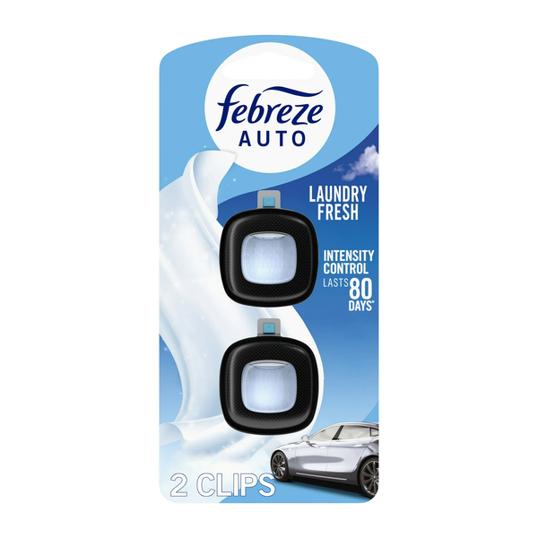 Car Air Freshener, Odor-Fighting Car Vent Clip, Laundry Fresh - 1 pack - 2 count per pack plus 3 My Outlet Mall Resealable Storage Pouches