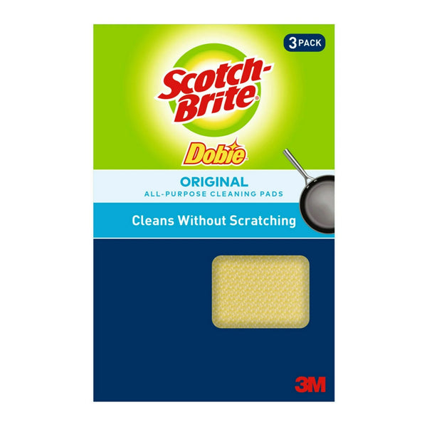 Dobie All-purpose Cleaning Pads, Yellow - 1 pack -  3 count per pack - plus 3 My Outlet Mall Resealable Storage Pouches