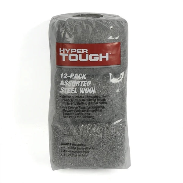 Multi Grade Assorted Steel Wool Pads - 1 pack - 12 count per pack - plus 3 My Outlet Mall Resealable Storage Pouches
