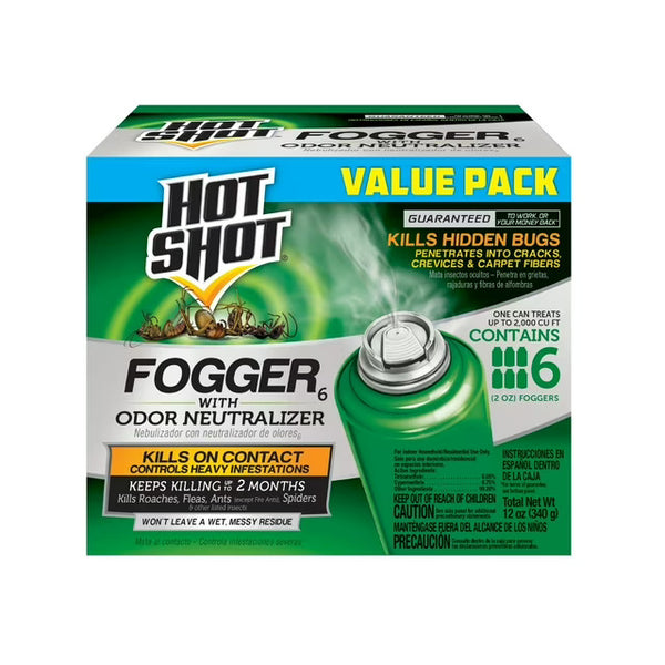 Indoor Insect Fogger with Odor Neutralizer-  2 packs - 6 count per pack plus 3 My Outlet Mall Resealable Storage Pouches