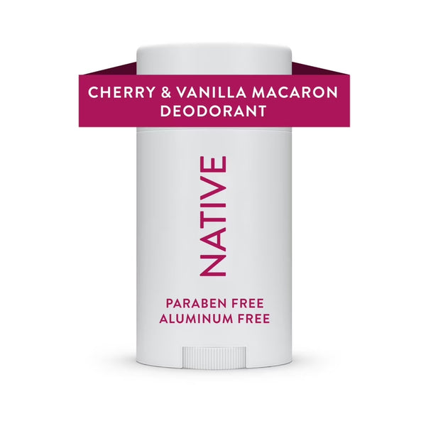 Deodorant, Aluminum Free, Cherry & Vanilla Macaron, Deodorant for Women and Men - 2 packs - 2.65 oz per pack - plus 3 My Outlet Mall Resealable Storage Pouches