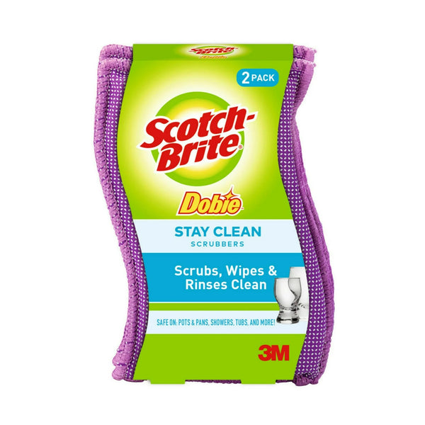 Dobie Stay Clean Scrubbers - 2 packs -  2 count per pack - plus 3 My Outlet Mall Resealable Storage Pouches