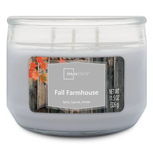 Fall Farmhouse 3 Wick Candle - 1 pack - 11.5 oz per pack - plus 3 My Outlet Mall Resealable Storage Pouches