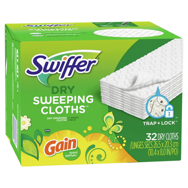 Swiffer Dry Cloth Refills With Gain Original- 3 packs - 32 count per pack - plus 3 My Outlet Mall Resealable Storage Pouches
