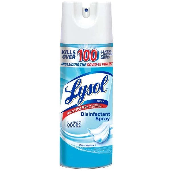 Disinfectant Spray, Sanitizing and Antibacterial Spray, For Disinfecting and Deodorizing, Crisp Linen - 1 pack - 19 oz per pack - plus 3 My Outlet Mall Resealable Storage Pouches