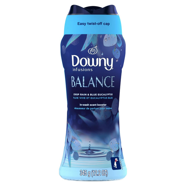 Infusions Balance In-Wash Laundry Scent Booster Beads, Crisp Rain & Blue Eucalyptus - 2 packs - 12.2 oz per pack plus 3 My Outlet Mall Resealable Storage Pouches