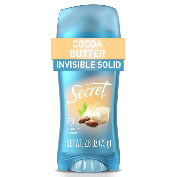 Fresh Invisible Solid Antiperspirant Deodorant for Women, Cocoa Butter - 2 packs - 2.6 oz per pack - plus 3 My Outlet Mall Resealable Storage Pouches