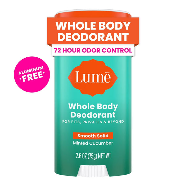 Whole Body Women’s Deodorant Smooth Solid Stick Aluminum-Free, Minted Cucumber - 2 packs - 2.6 oz per pack - plus 3 My Outlet Mall Resealable Storage Pouches