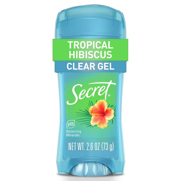 Clear Gel Tropical Hibiscus, Antiperspirant Deodorant for Women - 2 packs - 2.6 oz per pack - plus 3 My Outlet Mall Resealable Storage Pouches