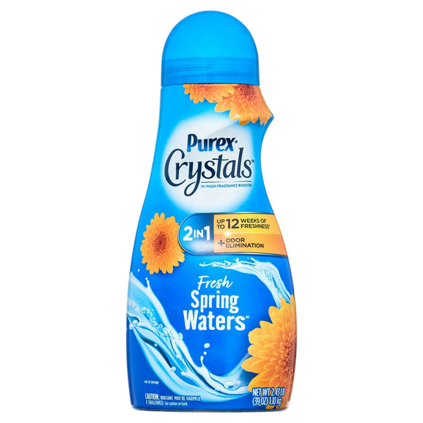 Crystals In-Wash Fragrance and Scent Booster, Fresh Spring Waters - 1 pack - 39 oz per pack - plus 3 My Outlet Mall Resealable Storage Pouches