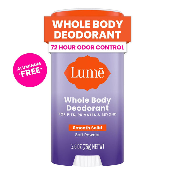 Whole Body Women’s Deodorant Smooth Solid Stick Aluminum-Free, Soft Powder - 3 packs - 2.6 oz per pack - plus 3 My Outlet Mall Resealable Storage Pouches