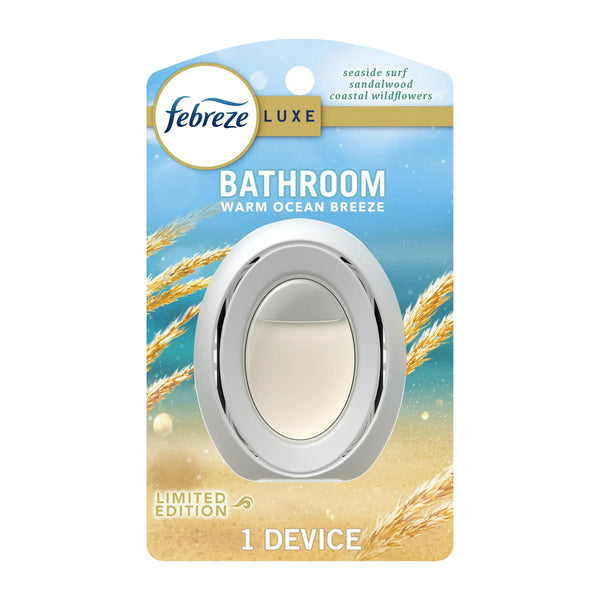 Bathroom Air Freshener, Small Spaces Odor-Fighting, Warm Ocean Breeze - 1 pack - plus 3 My Outlet Mall Resealable Storage Pouches