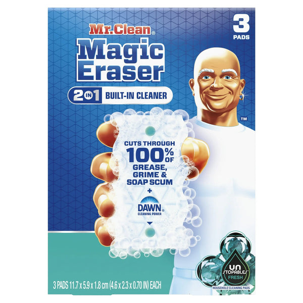 Magic Eraser Foaming Sponge, All Purpose Cleaner, Dawn Cleaning Power, Ultra Foamy - 1 pack - 3 count per pack plus 3 My Outlet Mall Resealable Storage Pouches