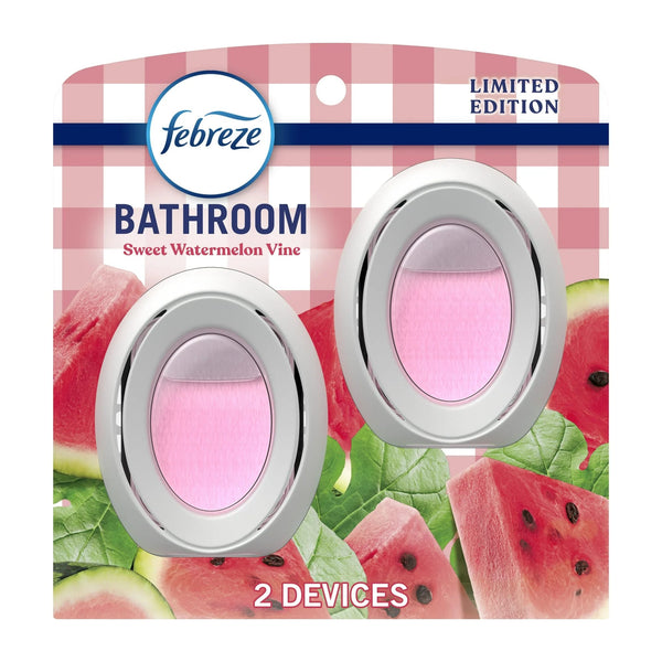 Bathroom Air Freshener, Small Spaces Odor-Fighting, Watermelon Scent, 2 Count - 1 pack - plus 3 My Outlet Mall Resealable Storage Pouches