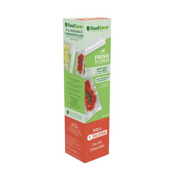 Heat Seal 11 in. Vacuum Sealer Roll, 11" x 12', Clear - 3 packs - plus 3 My Outlet Mall Resealable Storage Pouches