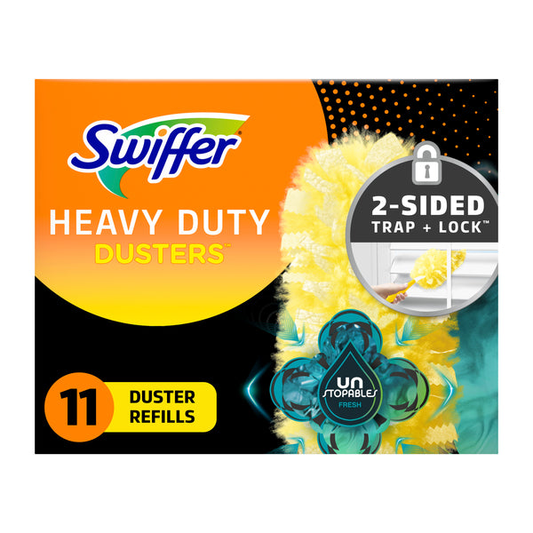 Duster Multi-Surface Heavy Duty Refills, Unstopables Fresh Scent - 1 pack - 11 Count per pack - plus 3 My Outlet Mall Resealable Storage Pouches