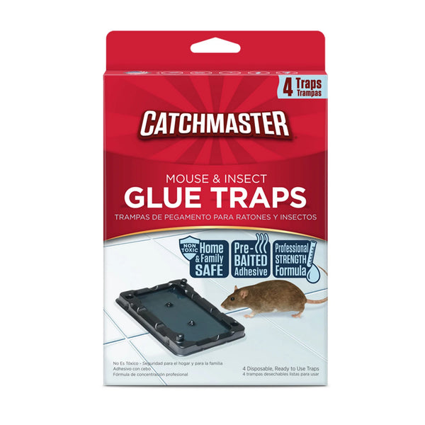 Mouse & Insect Solid Glue Traps - 2 packs - 4 Count - plus 3 My Outlet Mall Resealable Storage Pouches