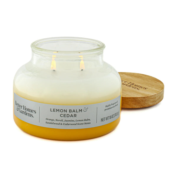 Lemon Balm and Cedar Scented 2-Wick Ombre Bell Jar Candle - 2 packs - 18 oz per pack - plus 3 My Outlet Mall Resealable Storage Pouches