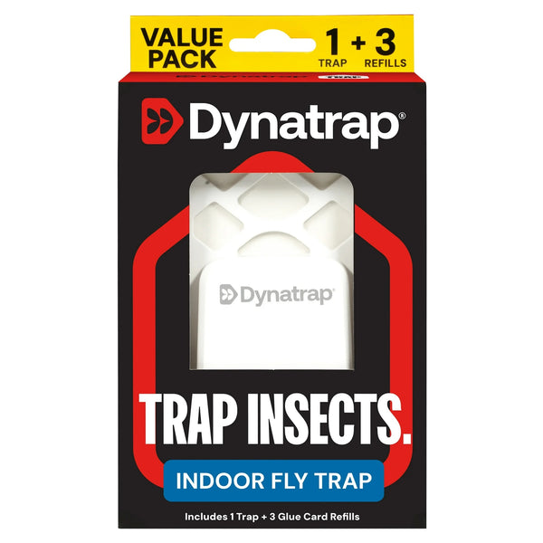 Indoor Insect Trap, White, 1 Trap, 3 Refills - 3 packs - plus 3 My Outlet Mall Resealable Storage Pouches