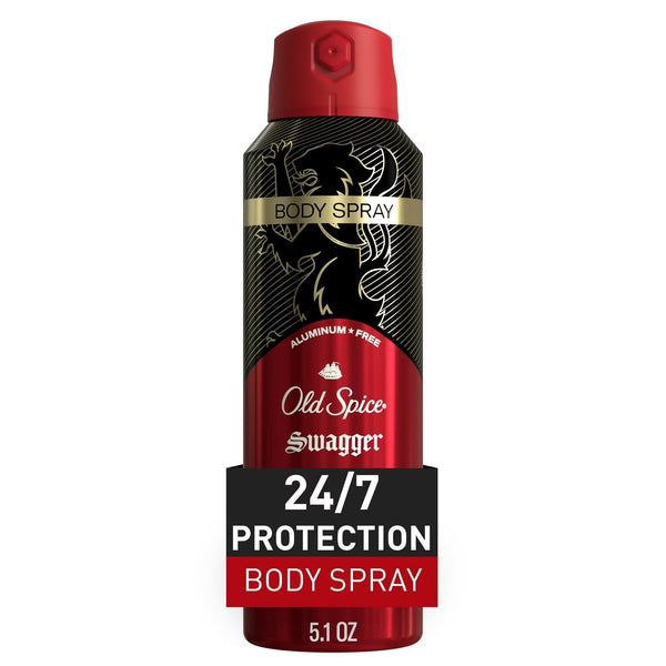 Aluminum Free Body Spray for Men, Swagger - 1 pack - 5.1 oz per pack - plus 3 My Outlet Mall Resealable Storage Pouches