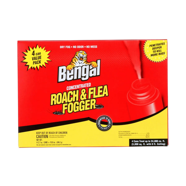 Concentrated Roach and Flea Fogger, Odorless Mess-Free Dry Fog - 1 pack - 4 Count per pack plus 3 My Outlet Mall Resealable Storage Pouches