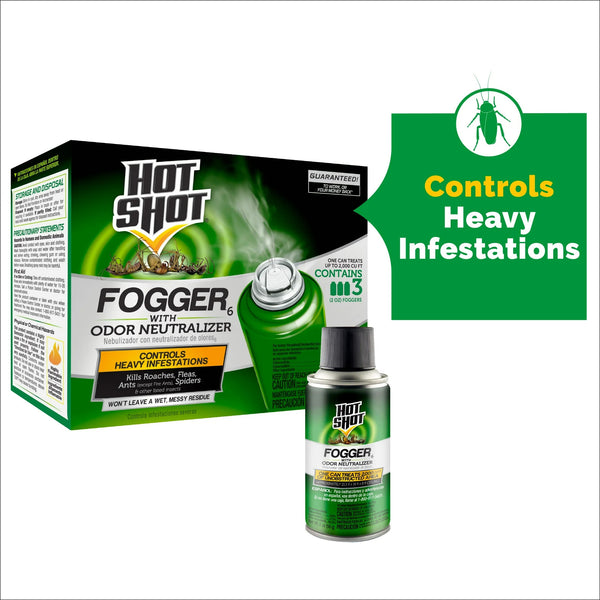 Indoor Insect Fogger with Odor Neutralizer - 3 packs - 3 count per pack plus 3 My Outlet Mall Resealable Storage Pouches