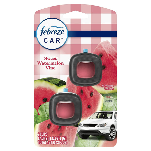 Car Air Freshener, Odor-Fighting Car Vent Clip, Watermelon - 2 pack - 2 count per pack plus 3 My Outlet Mall Resealable Storage Pouches
