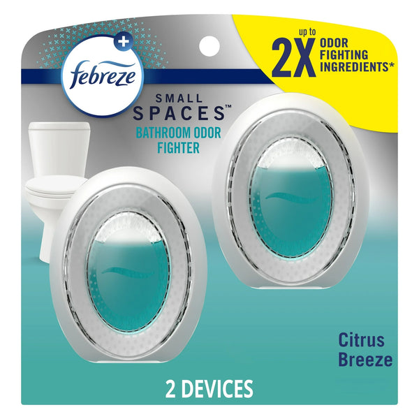 Bathroom Air Freshener, Small Spaces Odor Fighter, Citrus Breeze, 2 Count - 1 pack - plus 3 My Outlet Mall Resealable Storage Pouches