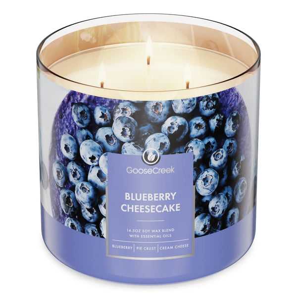 Blueberry Cheesecake Scented 3 Wick Jar Candle, Sweet - 1 pack - 14.5 oz per pack - plus 3 My Outlet Mall Resealable Storage Pouches