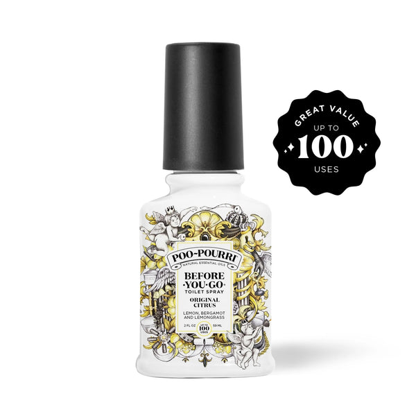 Original Citrus , Lemon + Bergamot + Lemongrass Before-You-Go Toilet Spray - 1 pack - 2 oz per pack - plus 3 My Outlet Mall Resealable Storage Pouches