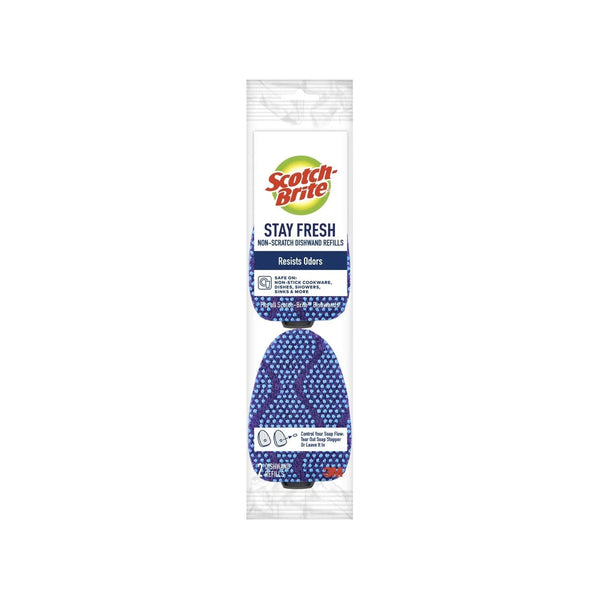 Stay Fresh Non-Scratch Dishwand Refills - 2 packs - 2 count per pack plus 3 My Outlet Mall Resealable Storage Pouches