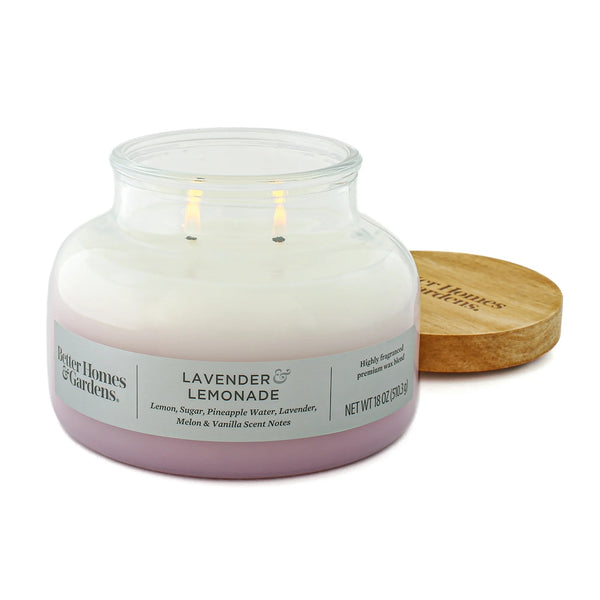Lavender and Lemonade Scented 2-Wick Ombre Bell Jar Candle - 1 pack - 18 oz per pack - plus 3 My Outlet Mall Resealable Storage Pouches