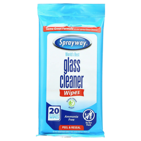 Glass Cleaner Wipes - 1 pack - 20 count - per pack - plus 3 My Outlet Mall Resealable Storage Pouches
