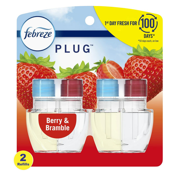 Plug Refill Odor-Fighting Air Freshener Berry & Bramble Scent - 1 pack - 2 count per pack - plus 3 My Outlet Mall Resealable Storage Pouches