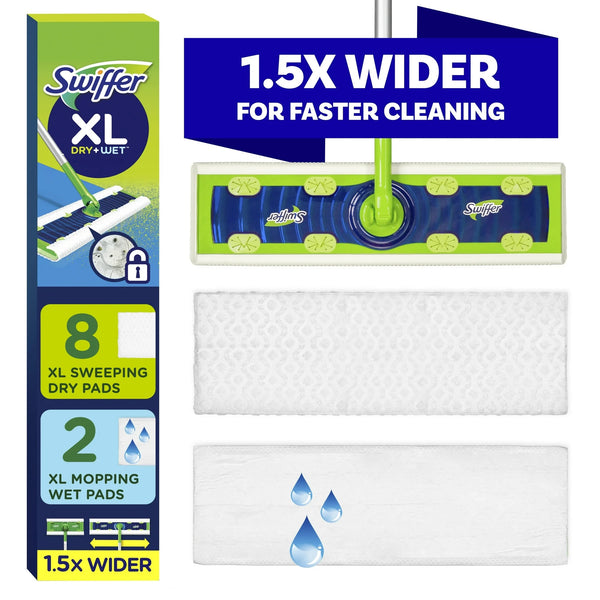 Sweeper XL 2-in-1 Dry + Wet Floor Mopping and Sweeping Kit, Multi-Surface Floor Cleaning Kit - 1 pack - plus 3 My Outlet Mall Resealable Storage Pouches