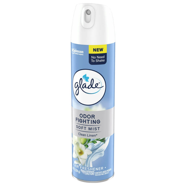 Odor Fighting Soft Mist Air Freshener Room Spray, Clean Linen - 1 pack - 8.0 oz per pack - plus 3 My Outlet Mall Resealable Storage Pouches