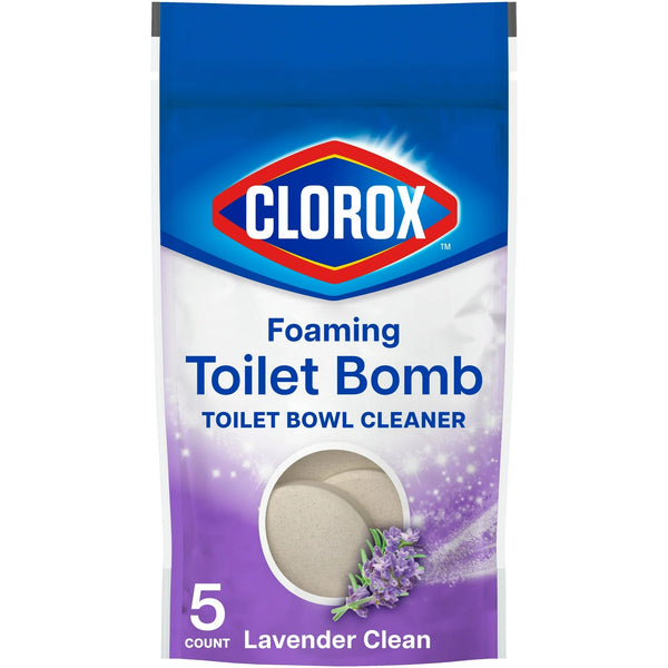 Foaming Toilet Bomb Toilet Bowl Cleaner, Bleach Free, Lavender Clean - 1 pack - 5 Count - plus 3 My Outlet Mall Resealable Storage Pouches