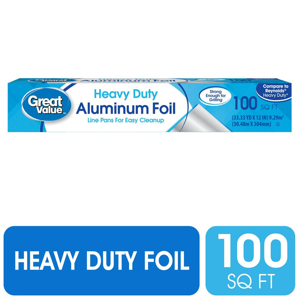Heavy Duty Aluminum Foil, 100 Sq ft - 2 packs - plus 3 My Outlet Mall Resealable Storage Pouches