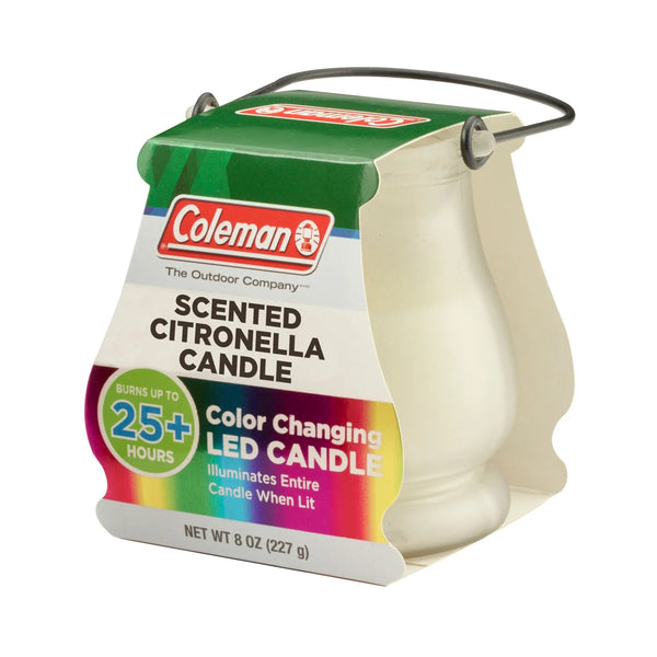 Color Changing LED Citronella Outdoor Scented Candle - 2 packs - 8 oz per pack - plus 3 My Outlet Mall Resealable Storage Pouches