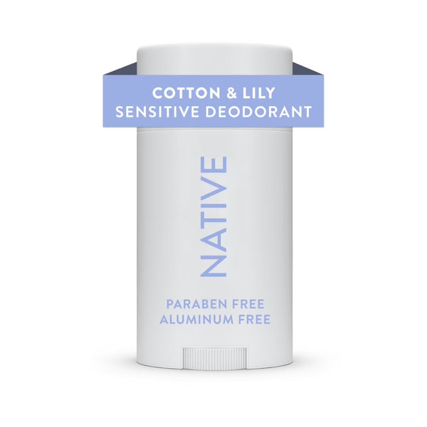 Deodorant Sensitive, Aluminum Free, Cotton & Lily - 3 packs - 2.65 oz per pack - plus 3 My Outlet Mall Resealable Storage Pouches